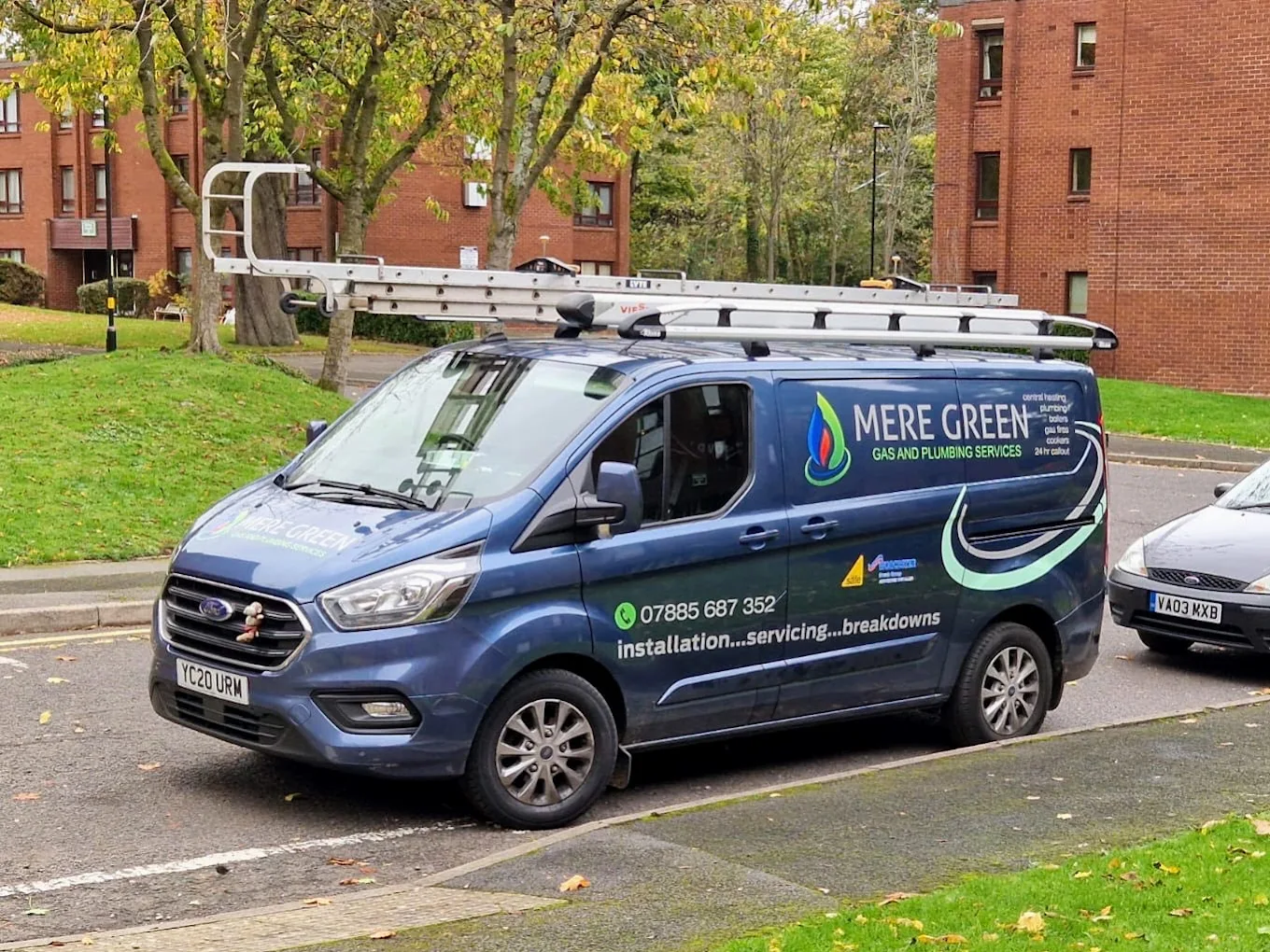 Mere Green Gas & Plumbing Services branded engineer van